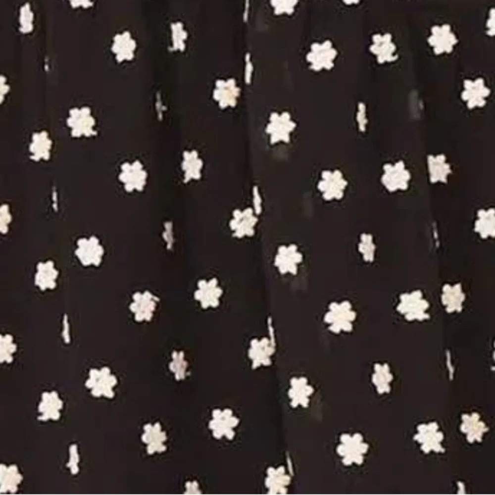 CeCe Black and White Floral Embroidered 100% Cotton Dress - Picture 2 of 6